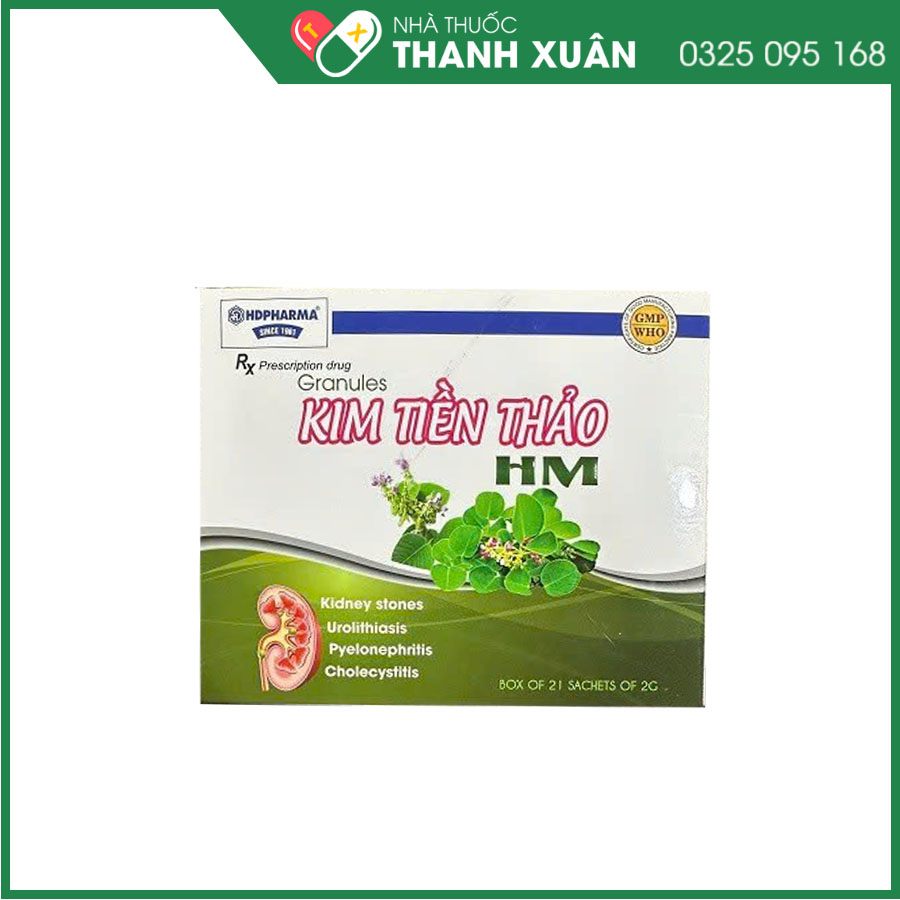 Thuốc cốm Kim Tiền Thảo HM điều trị sỏi thận, sỏi niệu, viêm bể thận, viêm túi mật